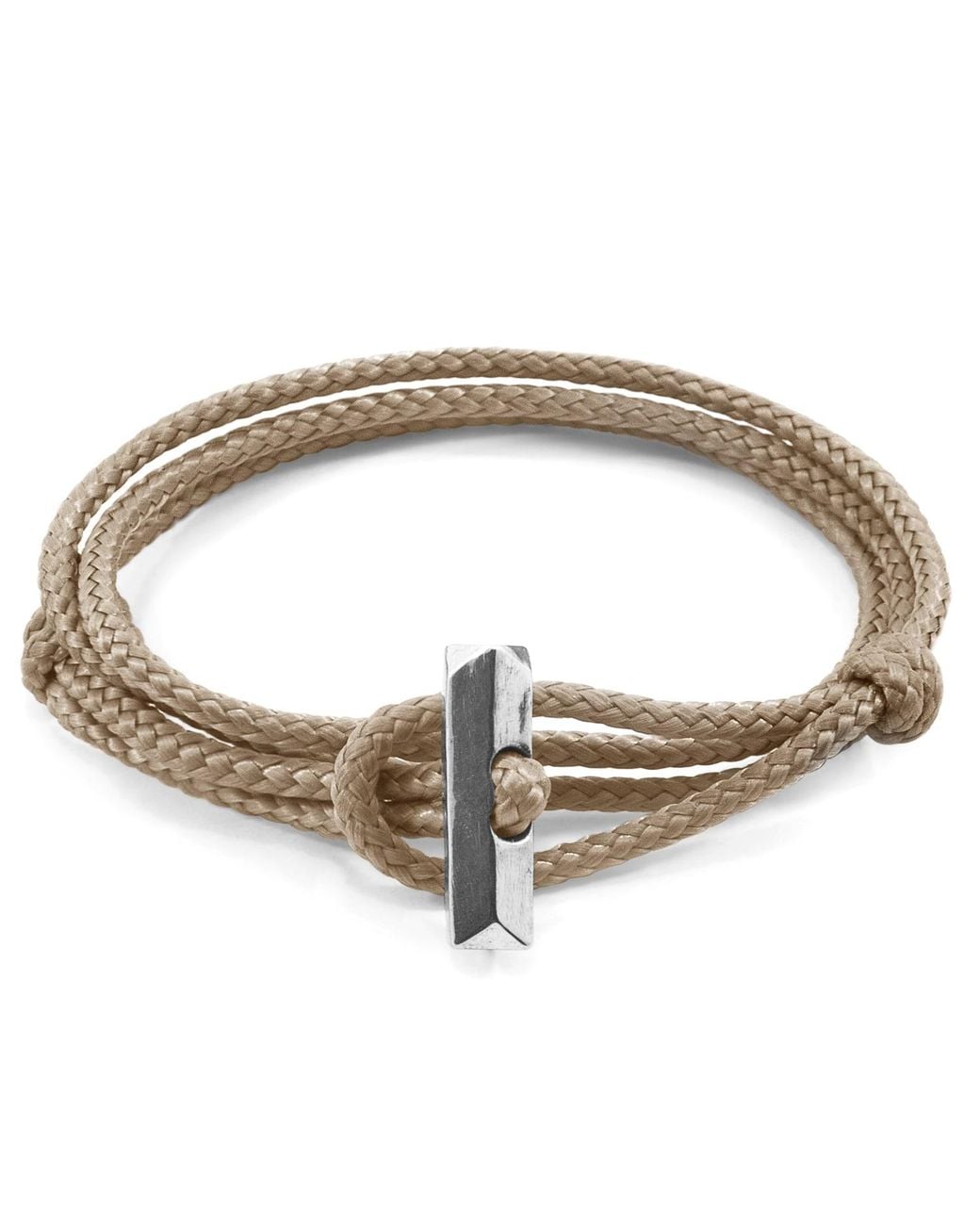 Anchor and Crew Metallic Sand Oxford & Rope Bracelet for men