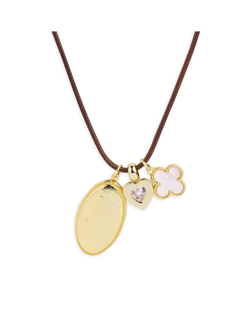 Argento Vivo Metallic Charm Cord Locket Necklace