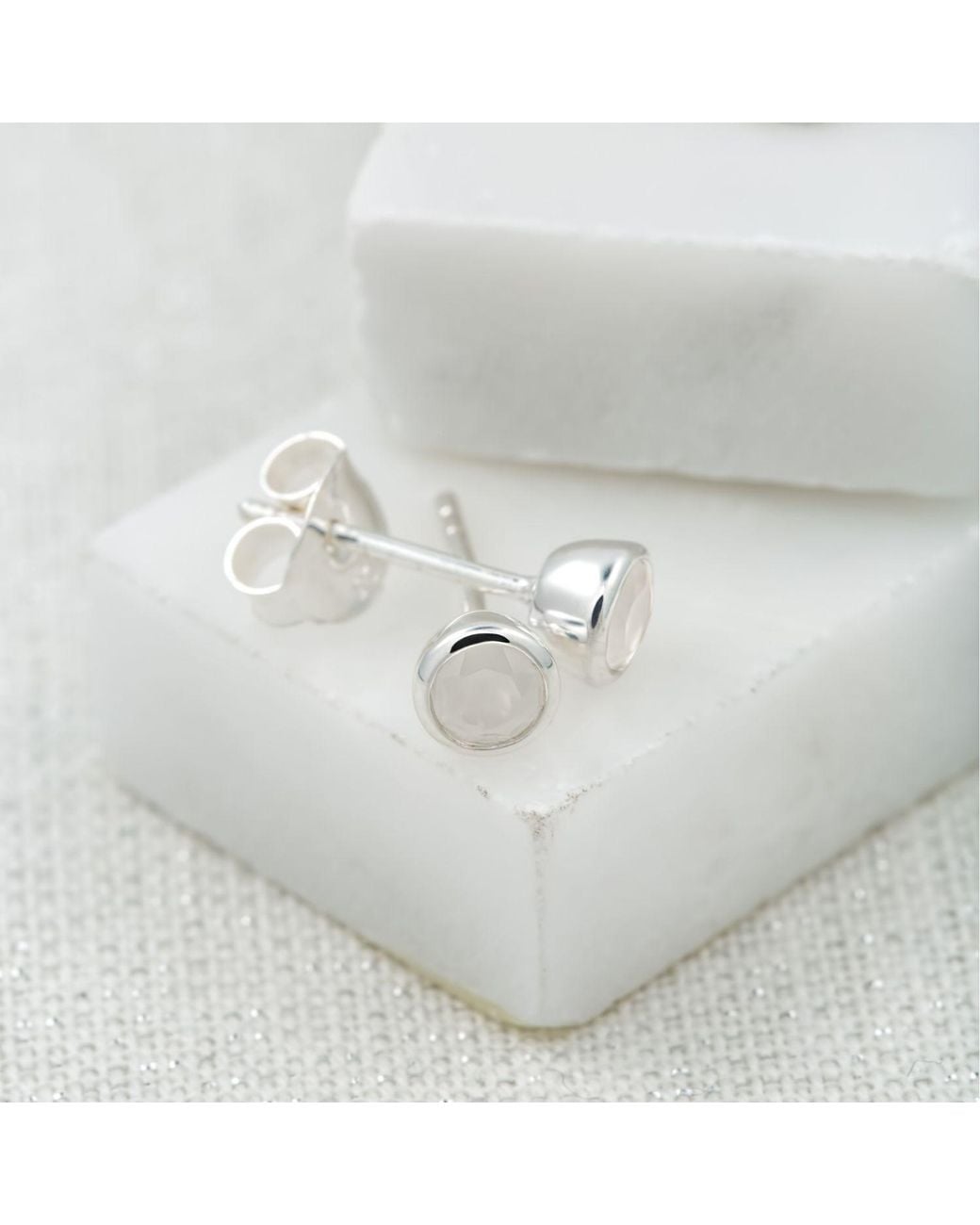 Lily Charmed White June Birthstone Earrings