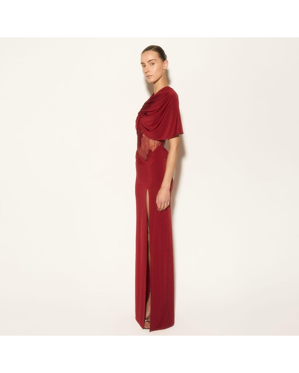Herfetch Red Maxi Christina Dress-Burgundy