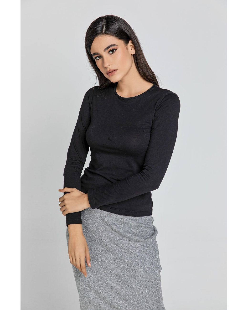Conquista Black Colour Jersey Top