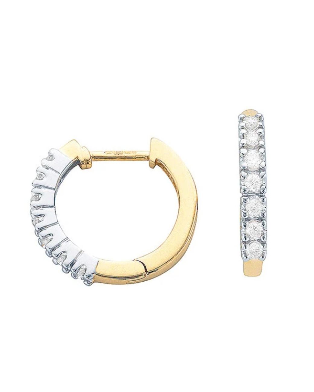 Augustine Jewels Metallic Diamond Huggie Earrings