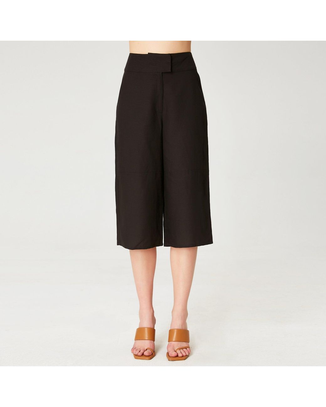 Smart and Joy Black Wide Capri Pants
