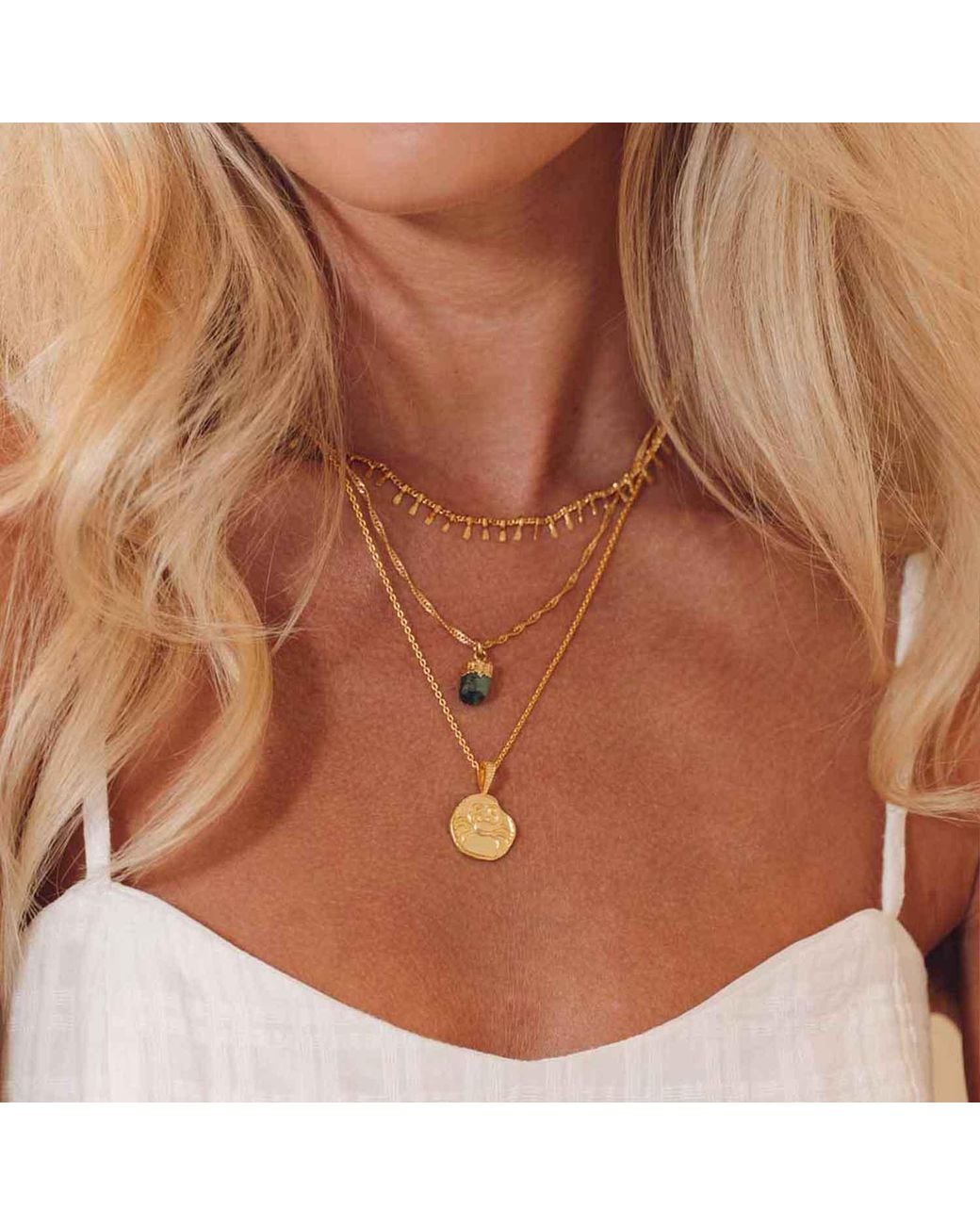 Formation Co. Jewellery Metallic Mohica Emerald Necklace
