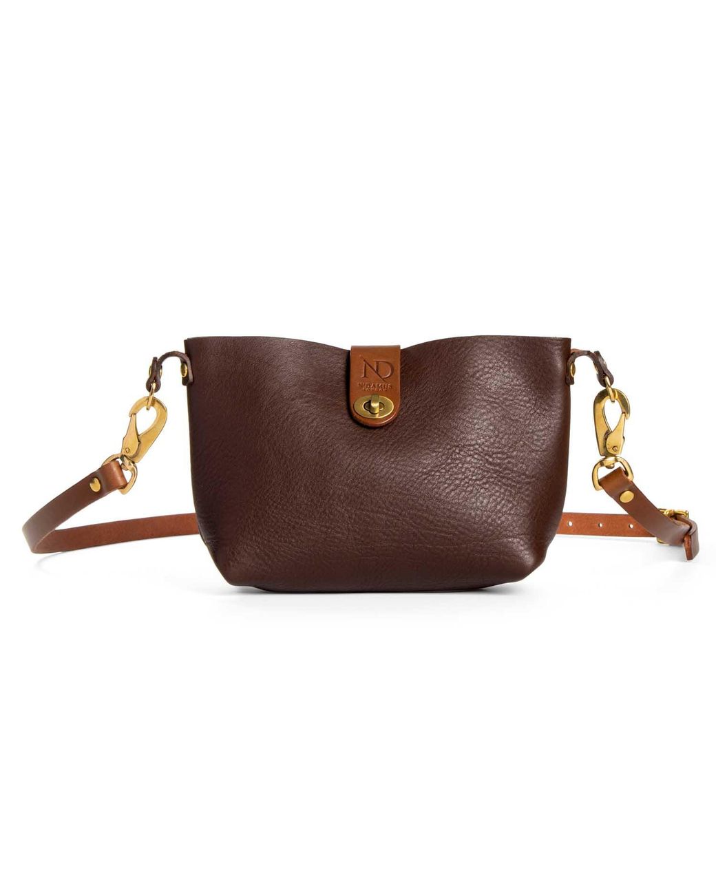 N'damus London Brown Mini Adanna Leather Crossbody Bag