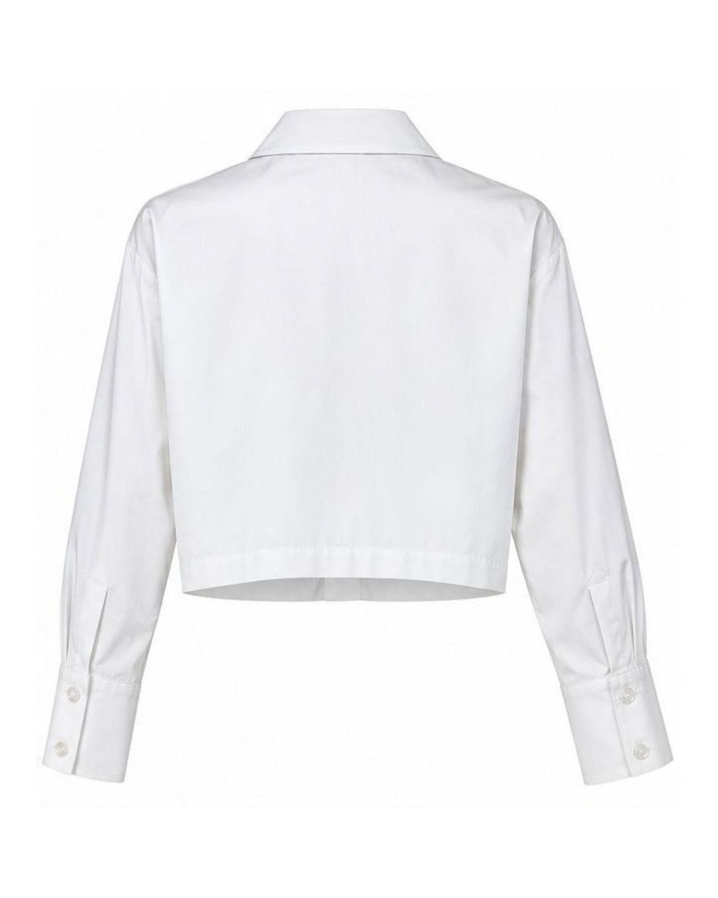 Ma Mulier White Embroidered Cutwork Crop Shirt