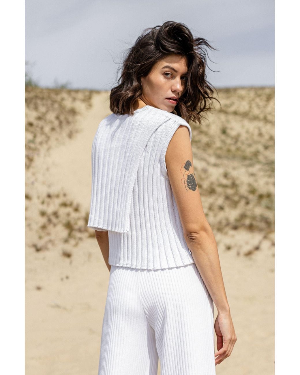 SALANIDA White Nuovo Organic Cotton Asymmetric Top