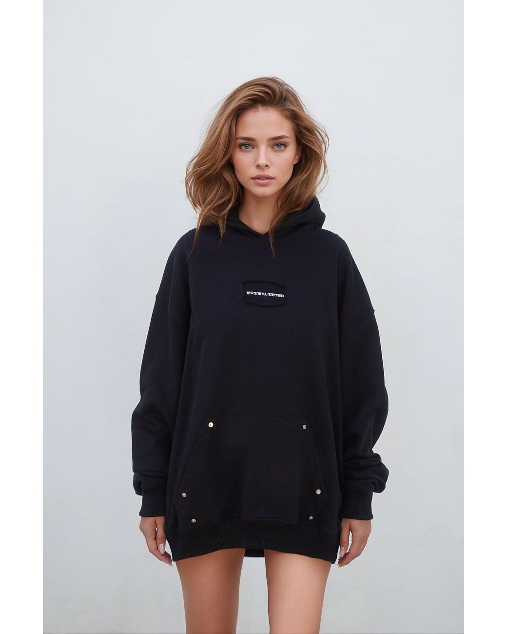 mysimplicated Black Cotton Hoodie