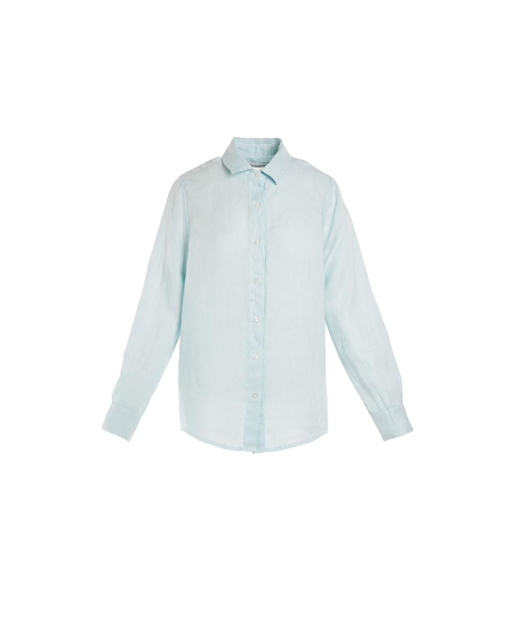 Haris Cotton Blue Solid Linen Shirt With Long Sleeved Ocean Air