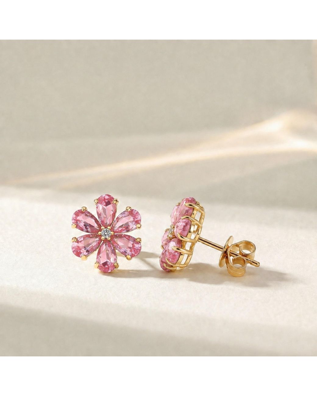 Kai Fine Jewelry Pink Solid Natural Tourmaline & Diamond Flora Earrings