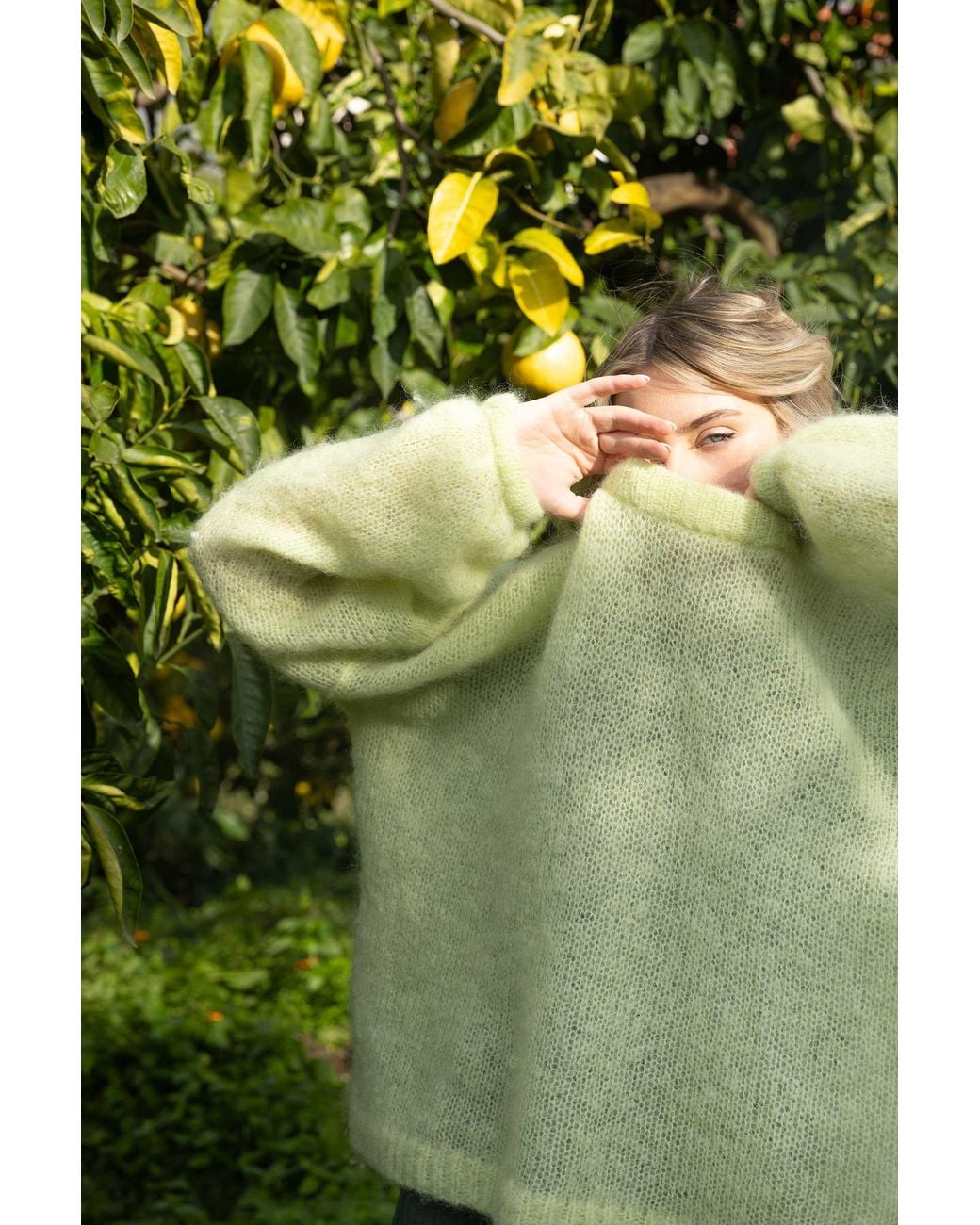 SALANIDA Green Melody Mohair Jumper Limone