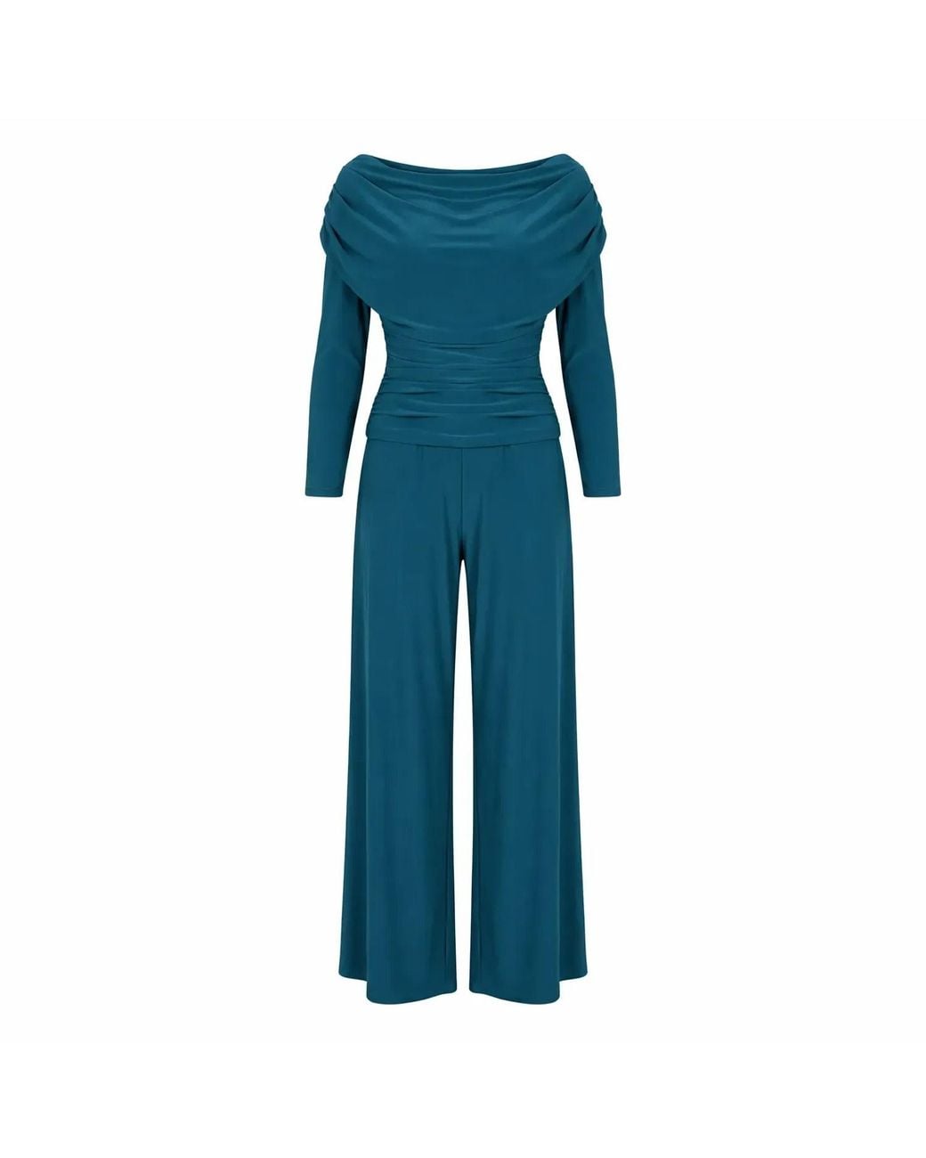Atom Label Blue Carbon Jumpsuit With Sleeve