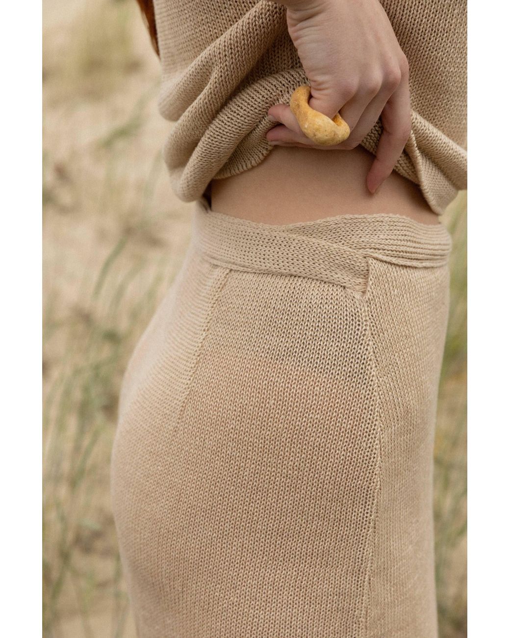 SALANIDA Natural Neutrals Mare 100% Linen Wrap Skirt Sand