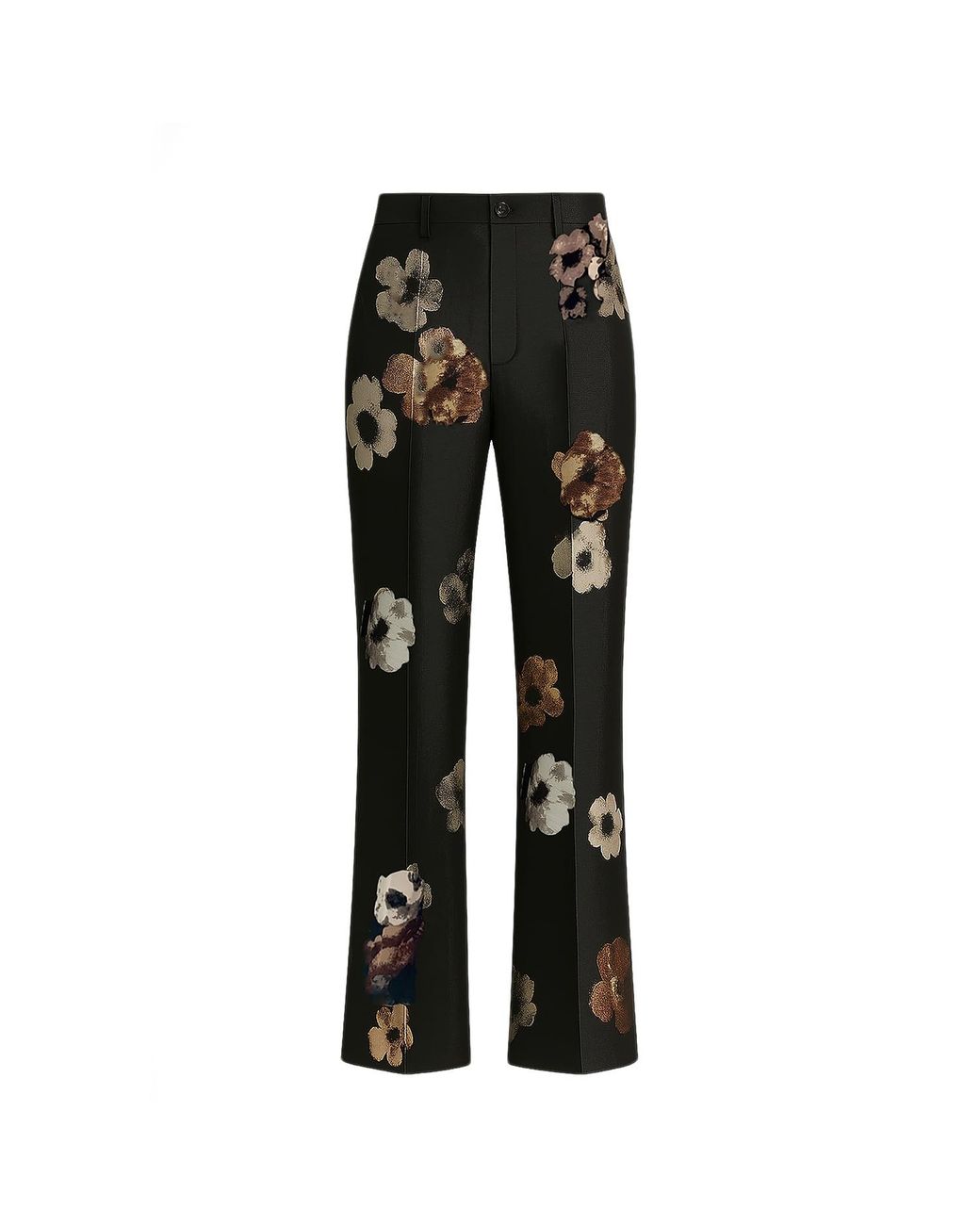 Richa Sharma Black Luxury Floral Tailored Trousers