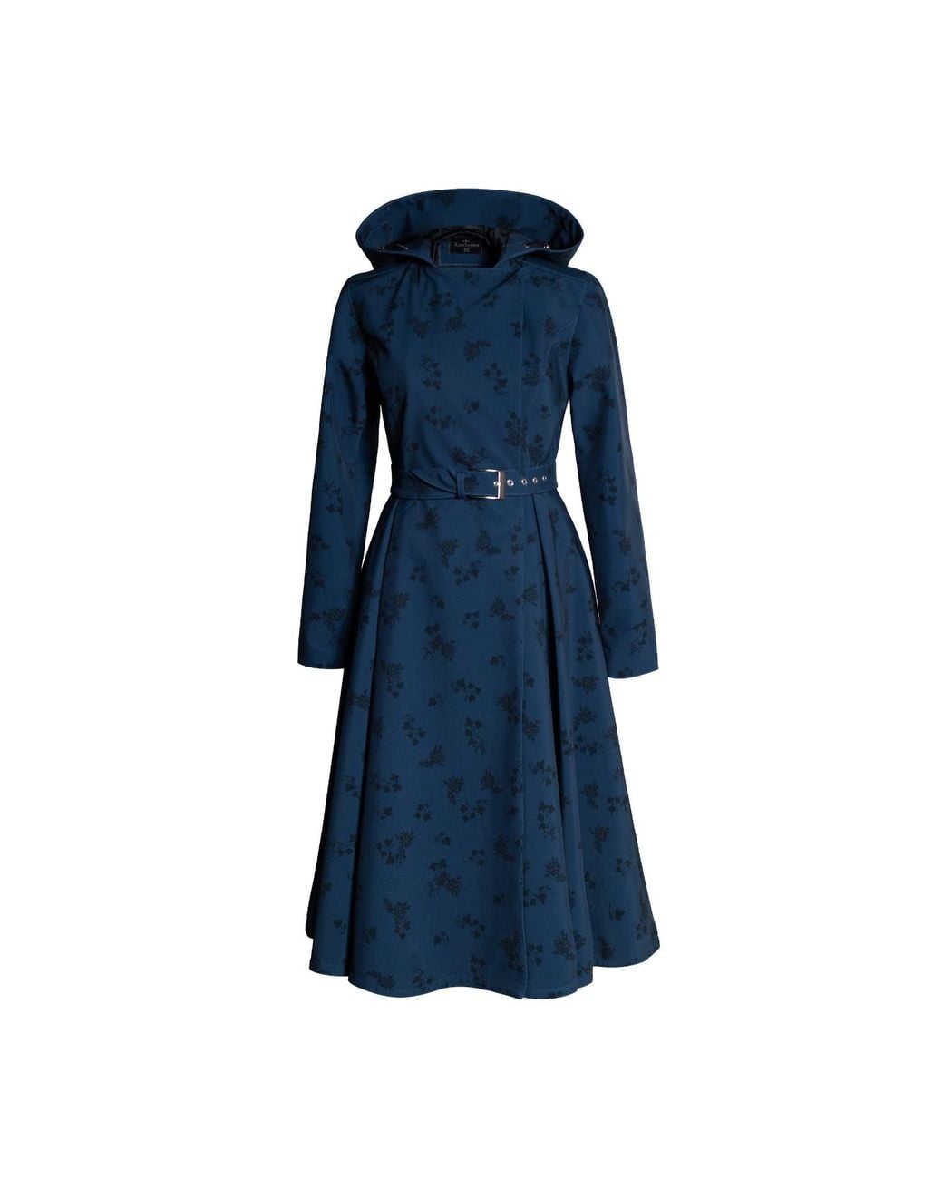 RainSisters Blue Coat With Floral Print