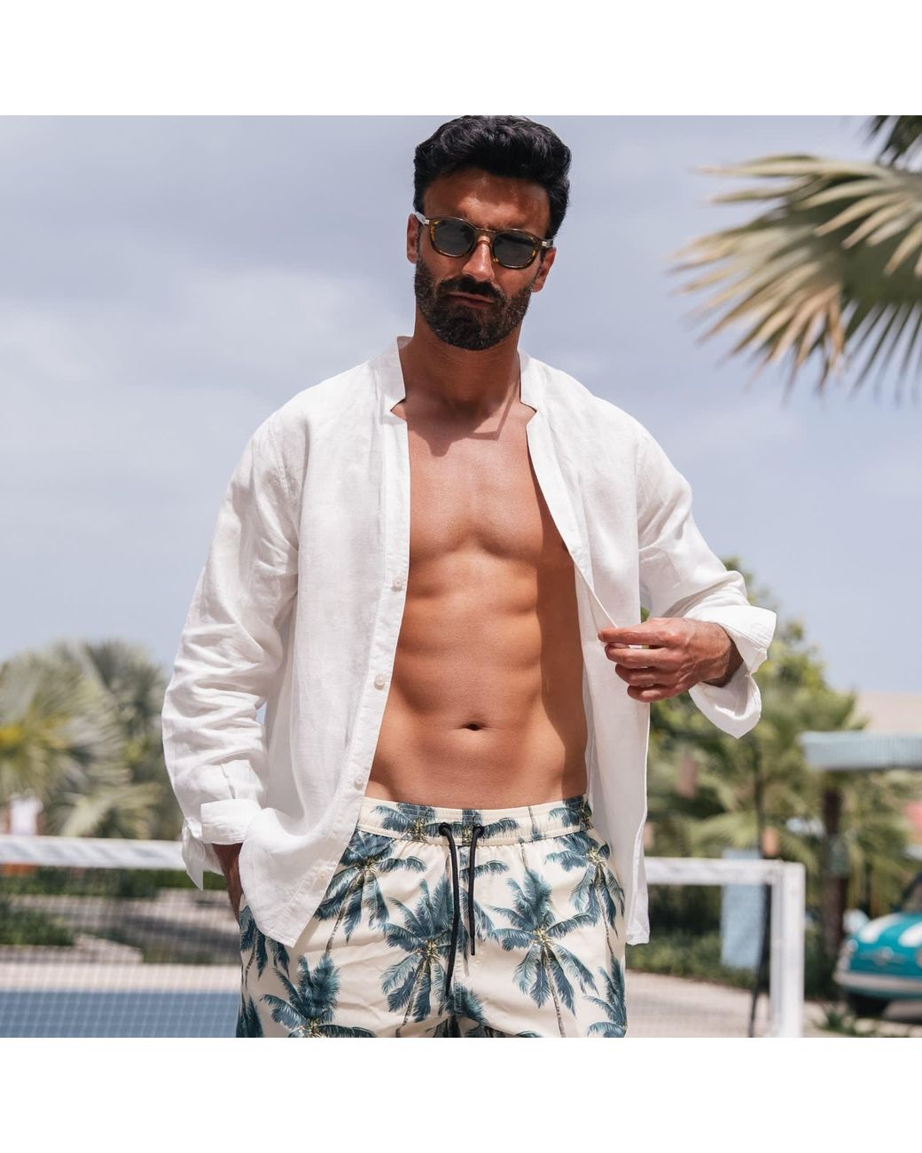 Mihara Blue Swim Trunks for men
