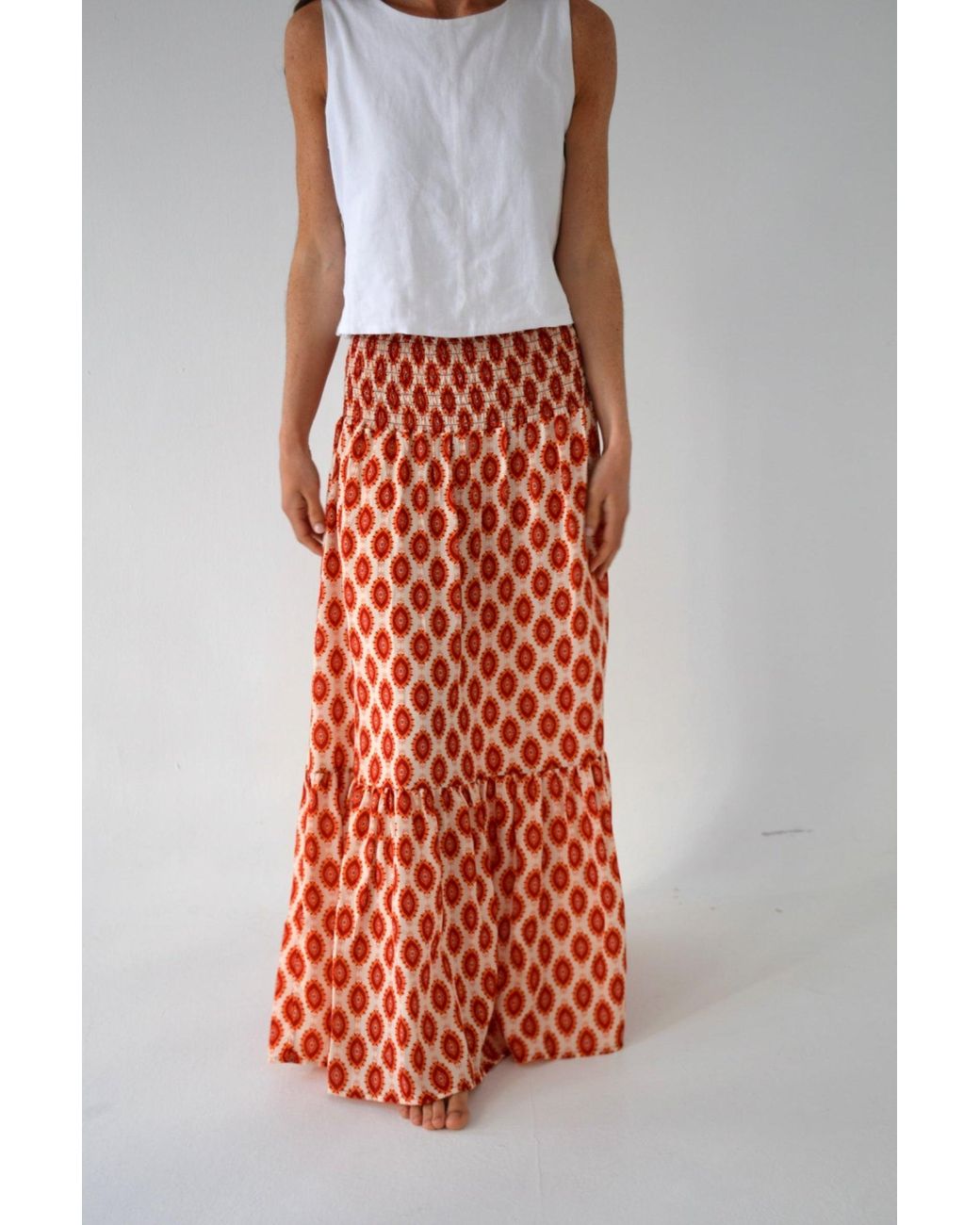Mind Traveler Orange Indi Skirt