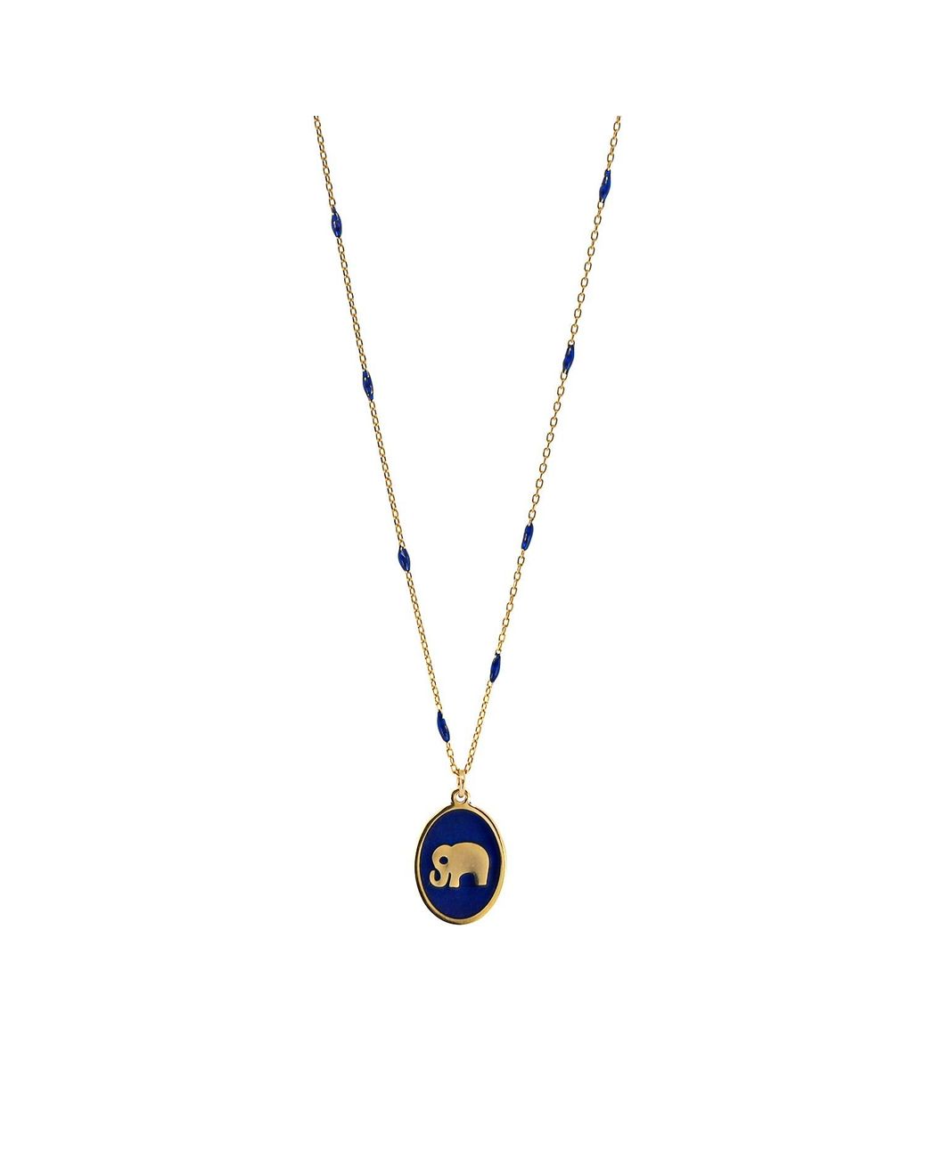 Ebru Jewelry Metallic Powerful & Lucky Elephant & Chain Necklace