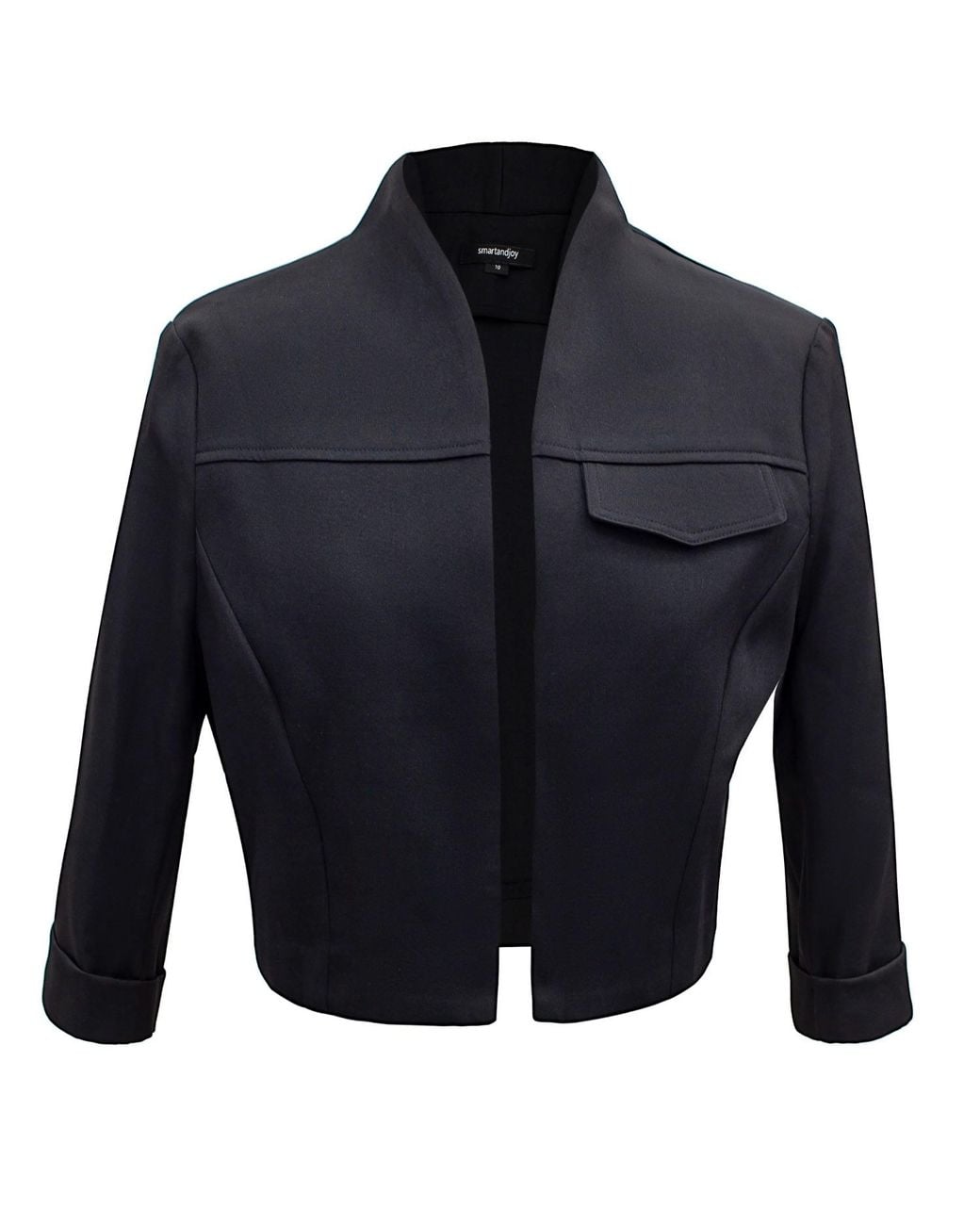 Smart and Joy Blue Minimalist Crop Jacket