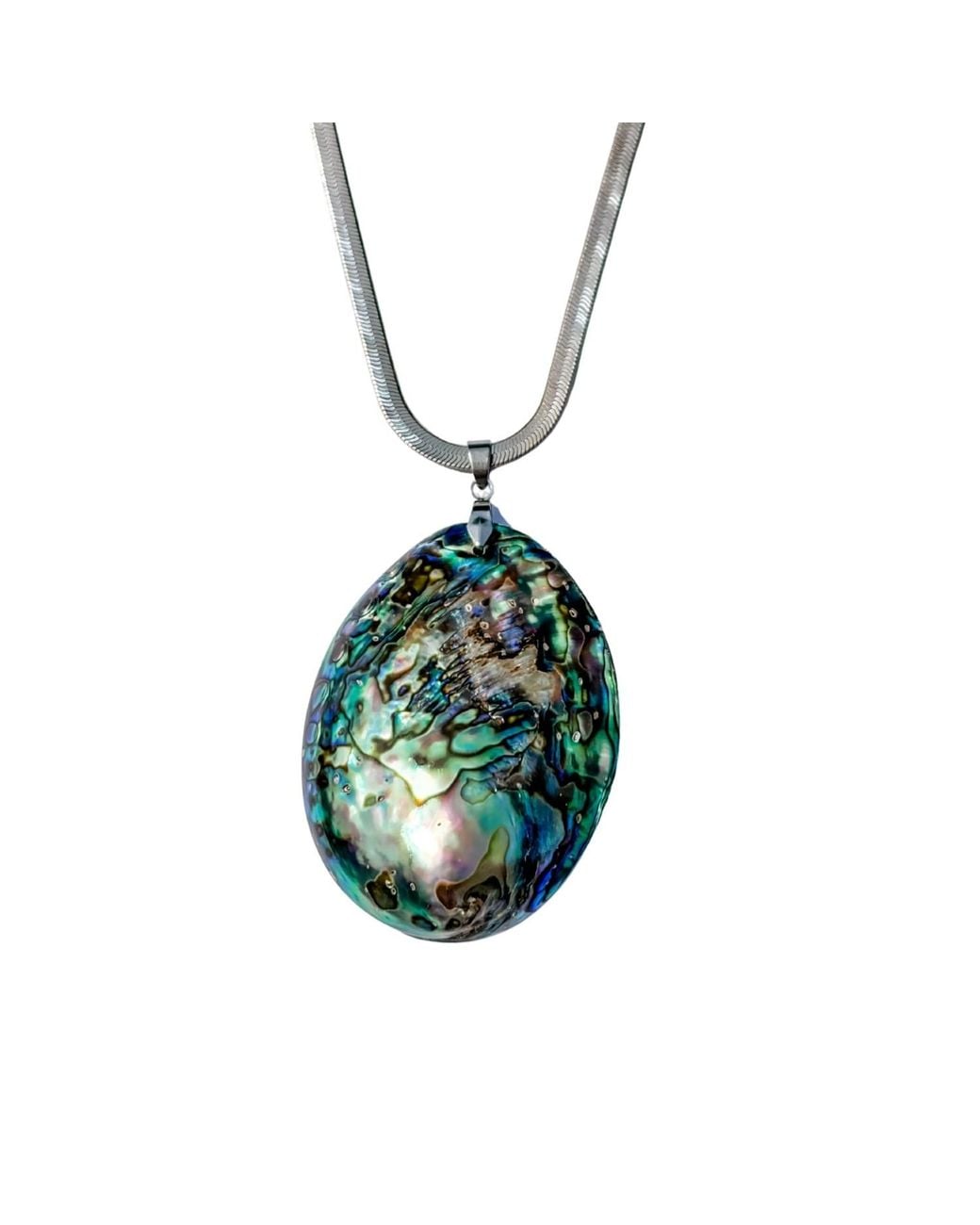 Babaloo Metallic Abalone Shell Pendant Necklace
