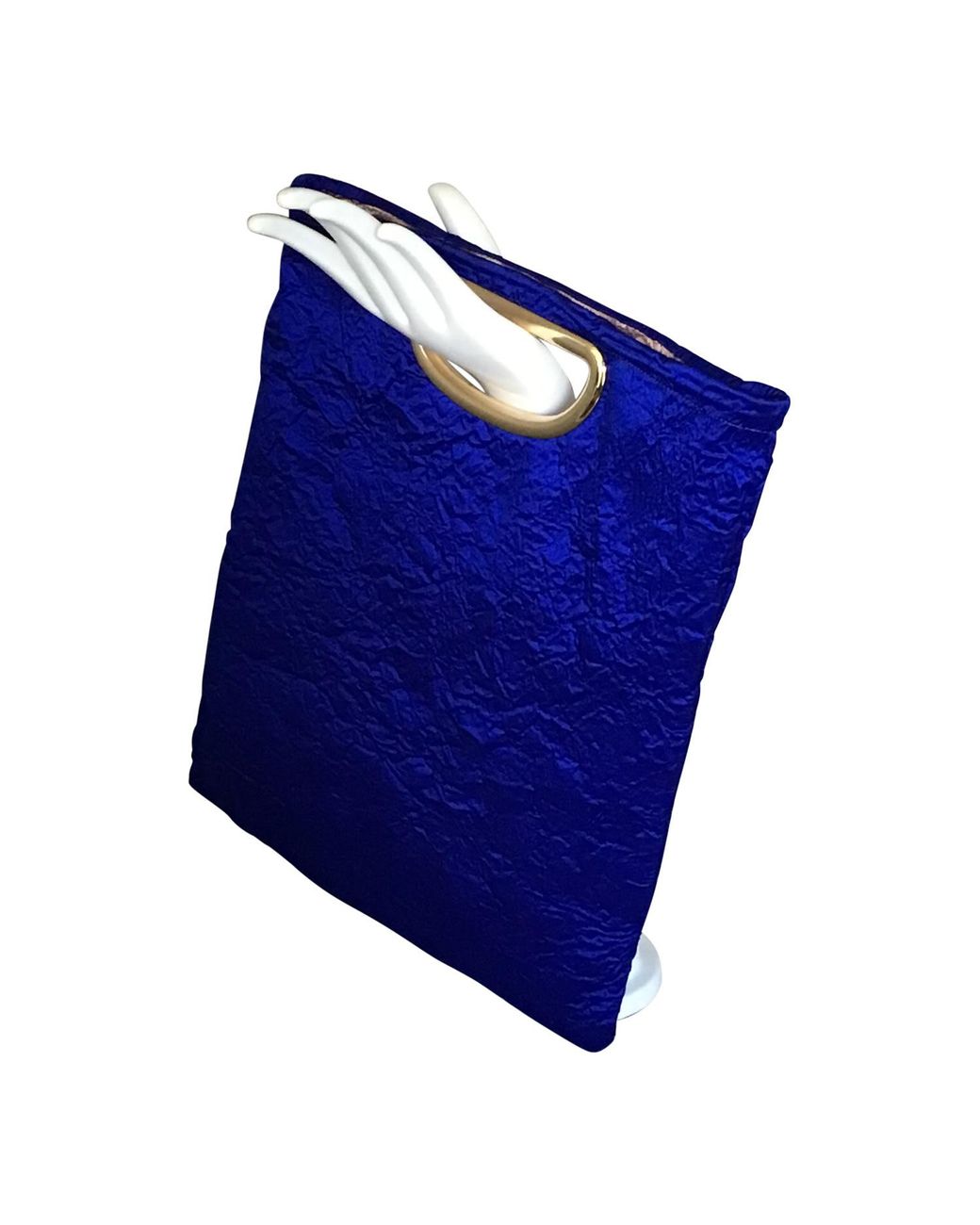 Romer Millinery Blue Morphy Moldable Clutch Bag Cobalt Silk
