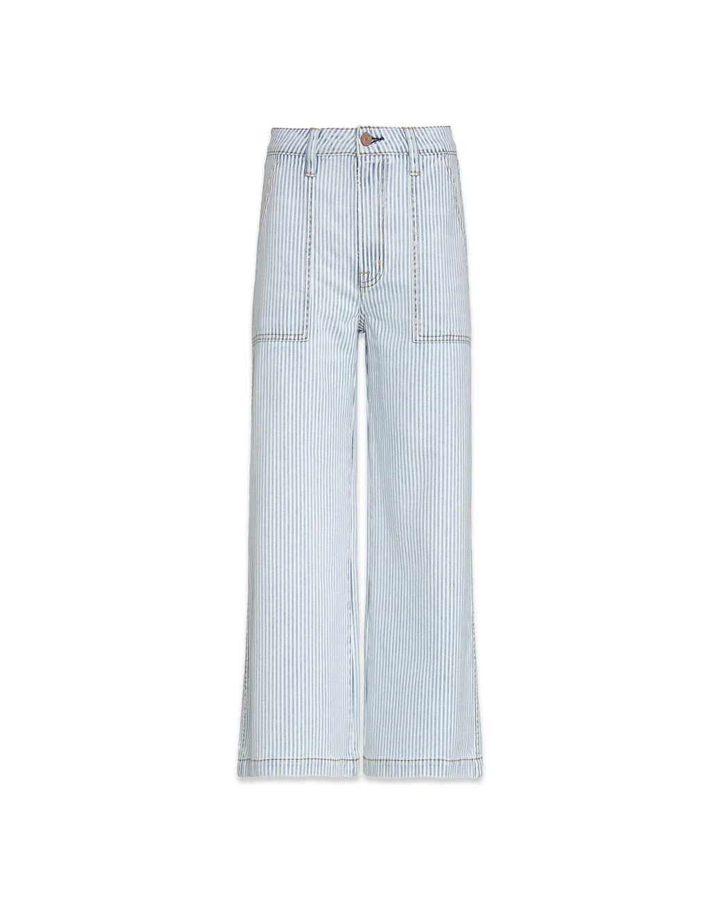 NOEND Blue Avery Cropped Wide Trouser
