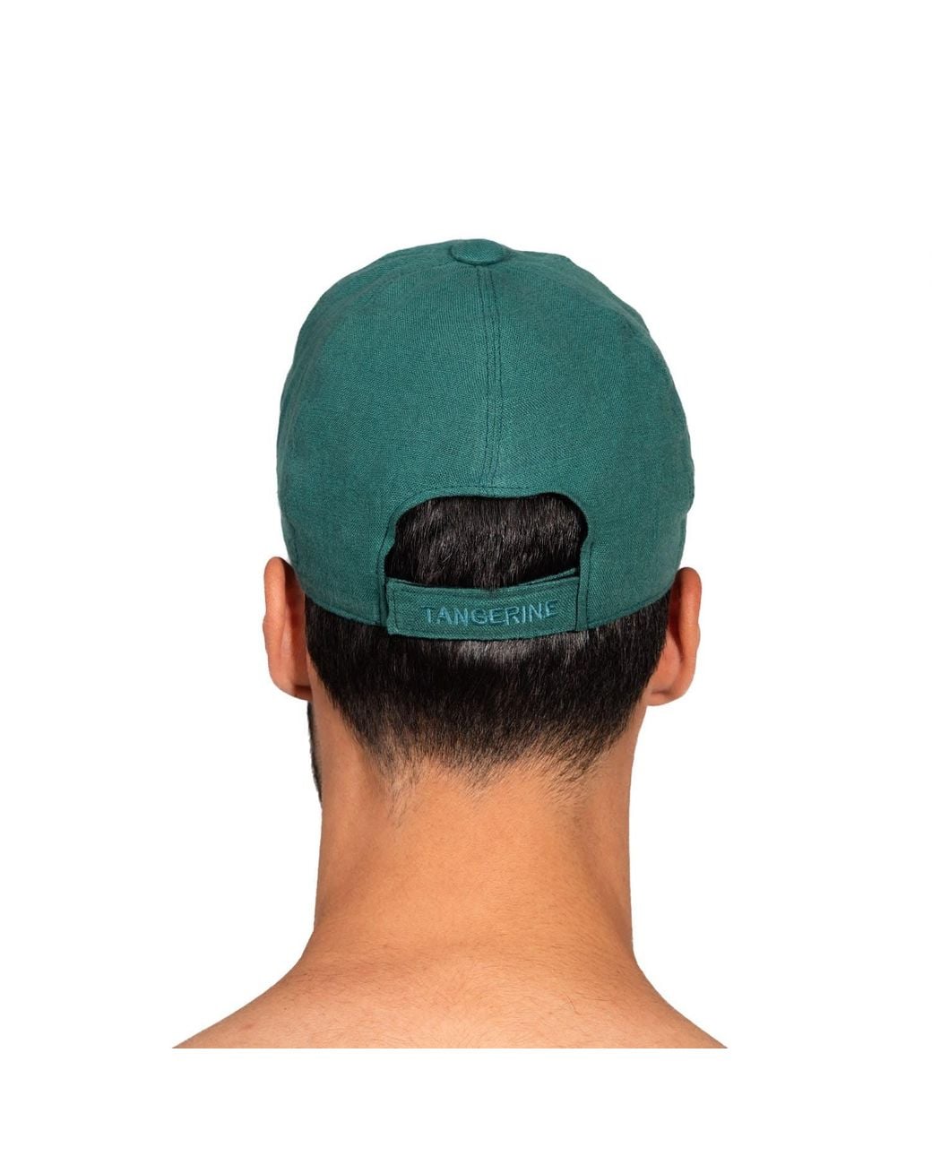 Maison Tangerine Green Linen Baseball Hat Basil for men