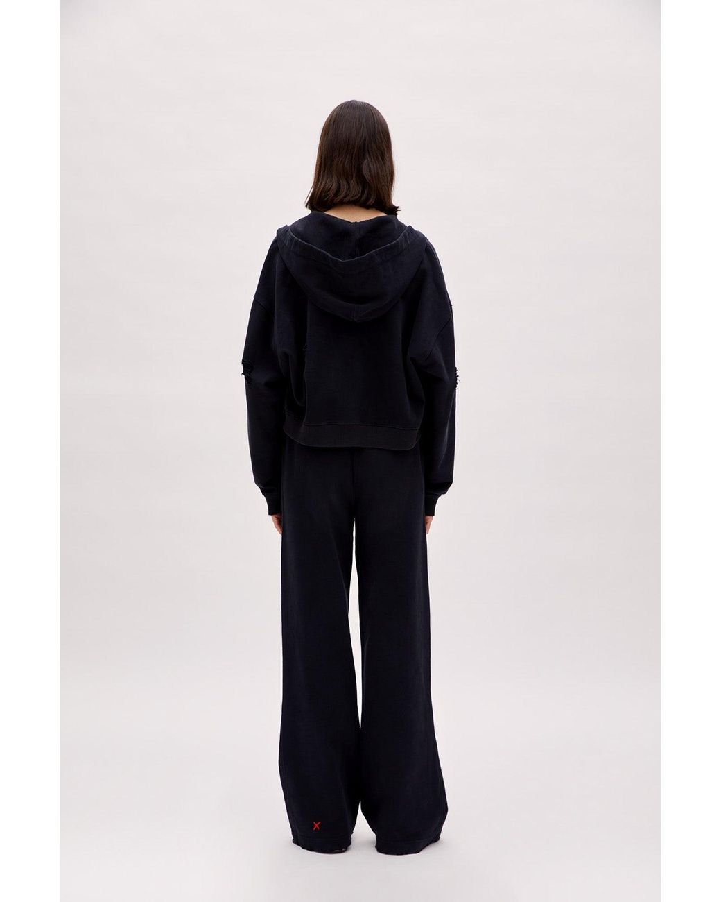 Pcfg Black Destroyed Zip Up Hoodie