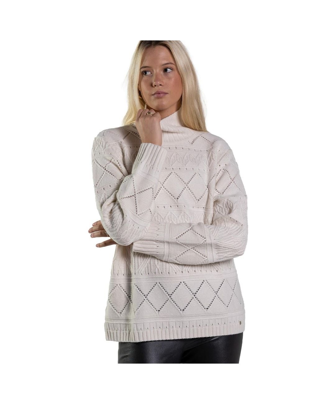 tirillm White Maja Soft Texture Knitted Pullover