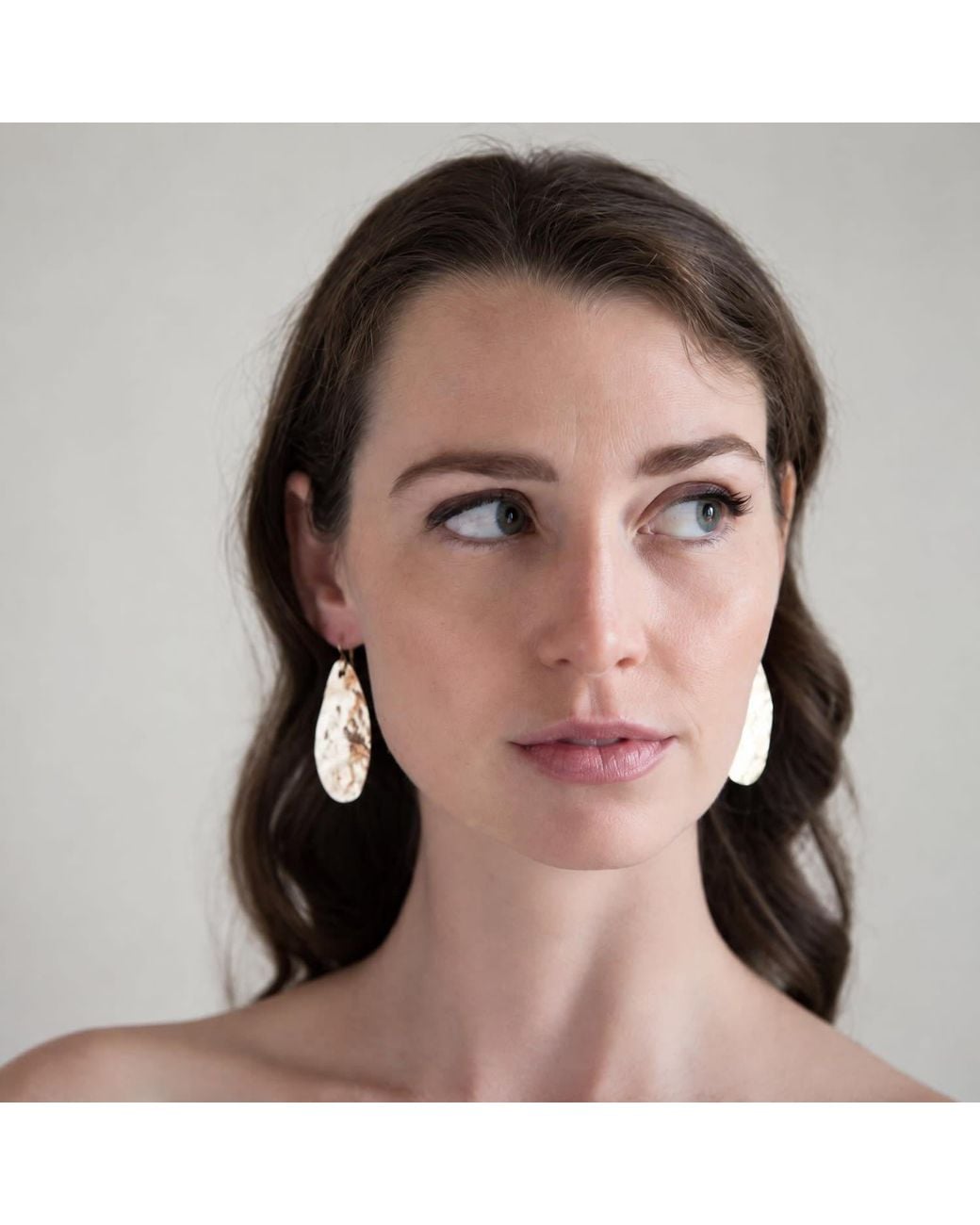 Heather Hawkins Jewelry Metallic Hand Hammered Free Form Cut Earrings