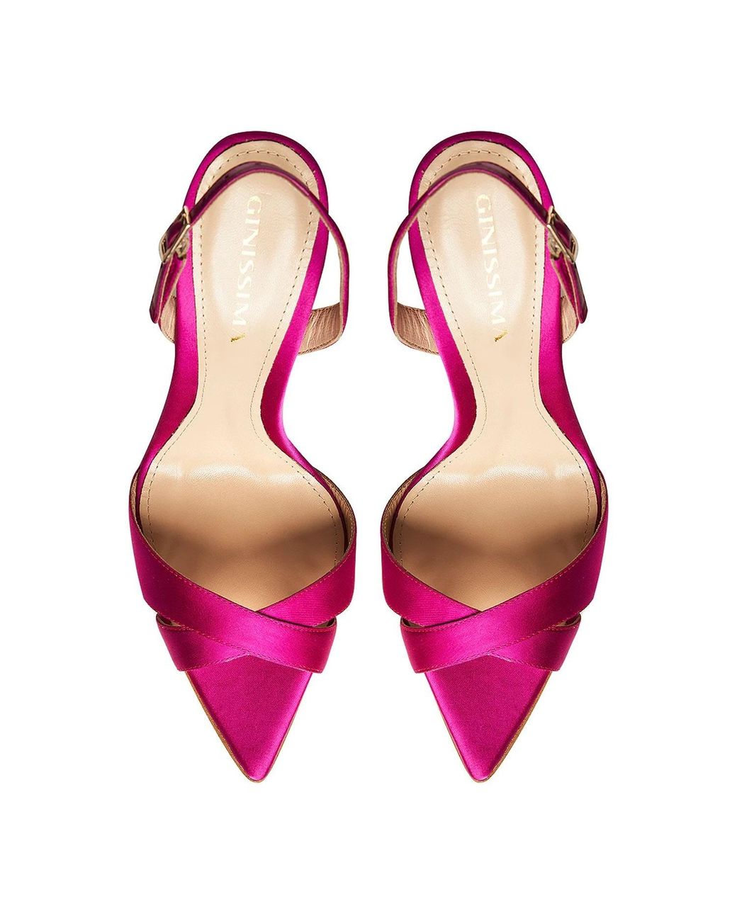 Ginissima Pink Thea Plum Satin Sandals