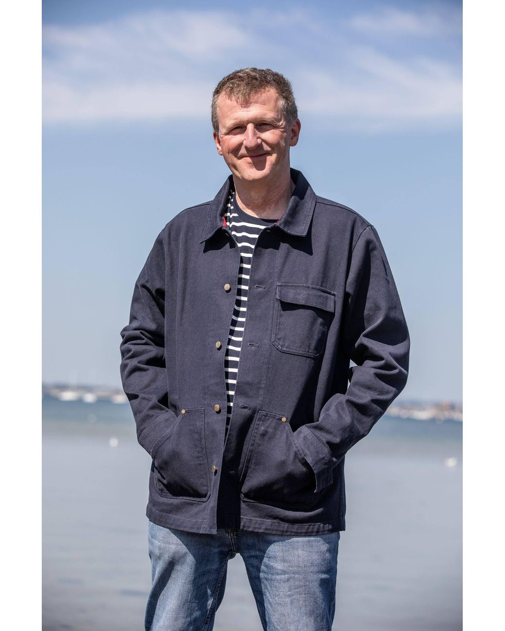 Arthur Beale Blue Canvas Chore Jacket for men