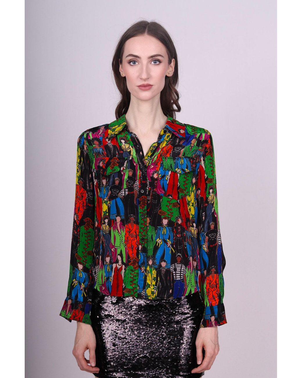 Any Old Iron Multicolor Heroes Printed Button Down Shirt