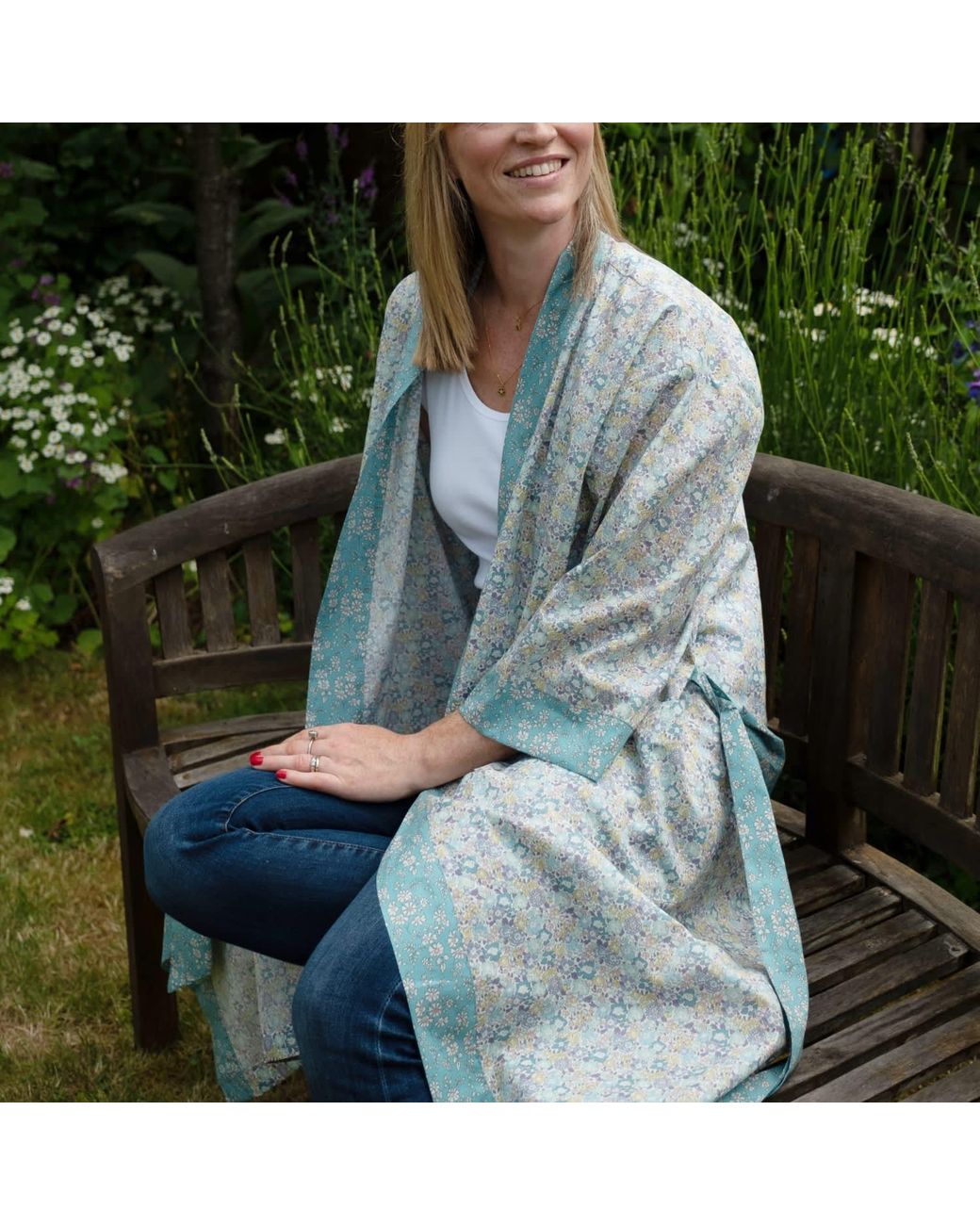 Lime Tree Design Green Long Kimono Robe Michelle
