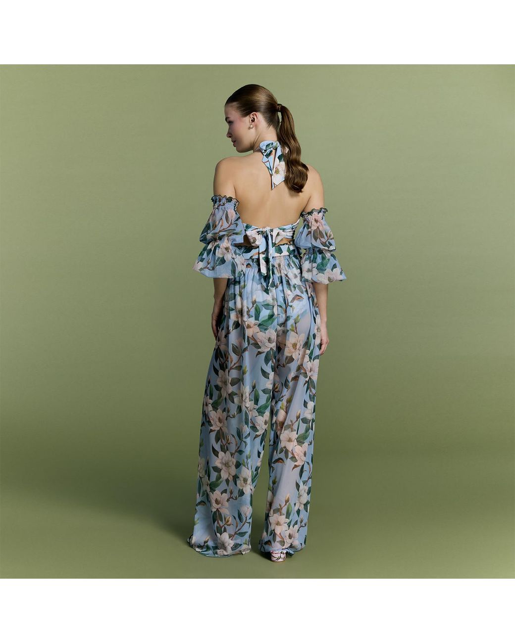Nur Karaata Blue Sunflare Pant