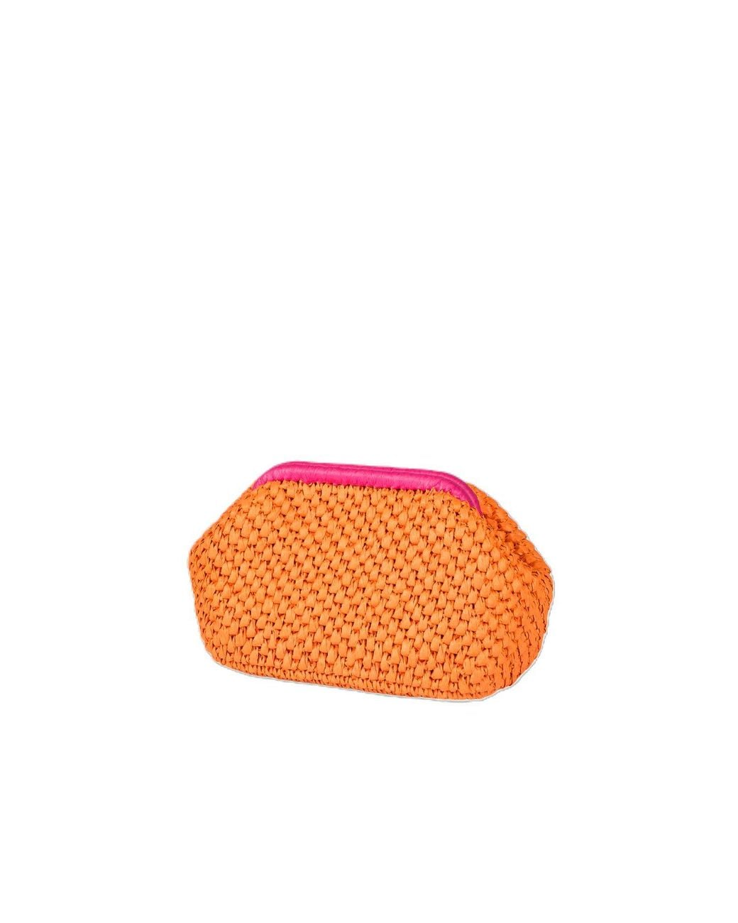 Springmoonatelier Orange Summer Love Handcrafted Raffia Yarn Bag