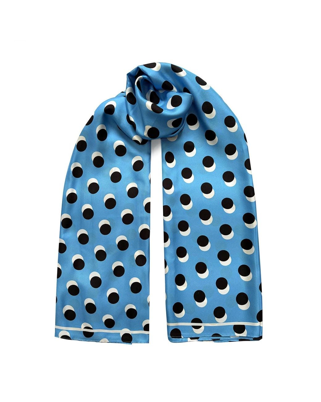 INGMARSON Blue Oversized Polka Dot Silk Scarf