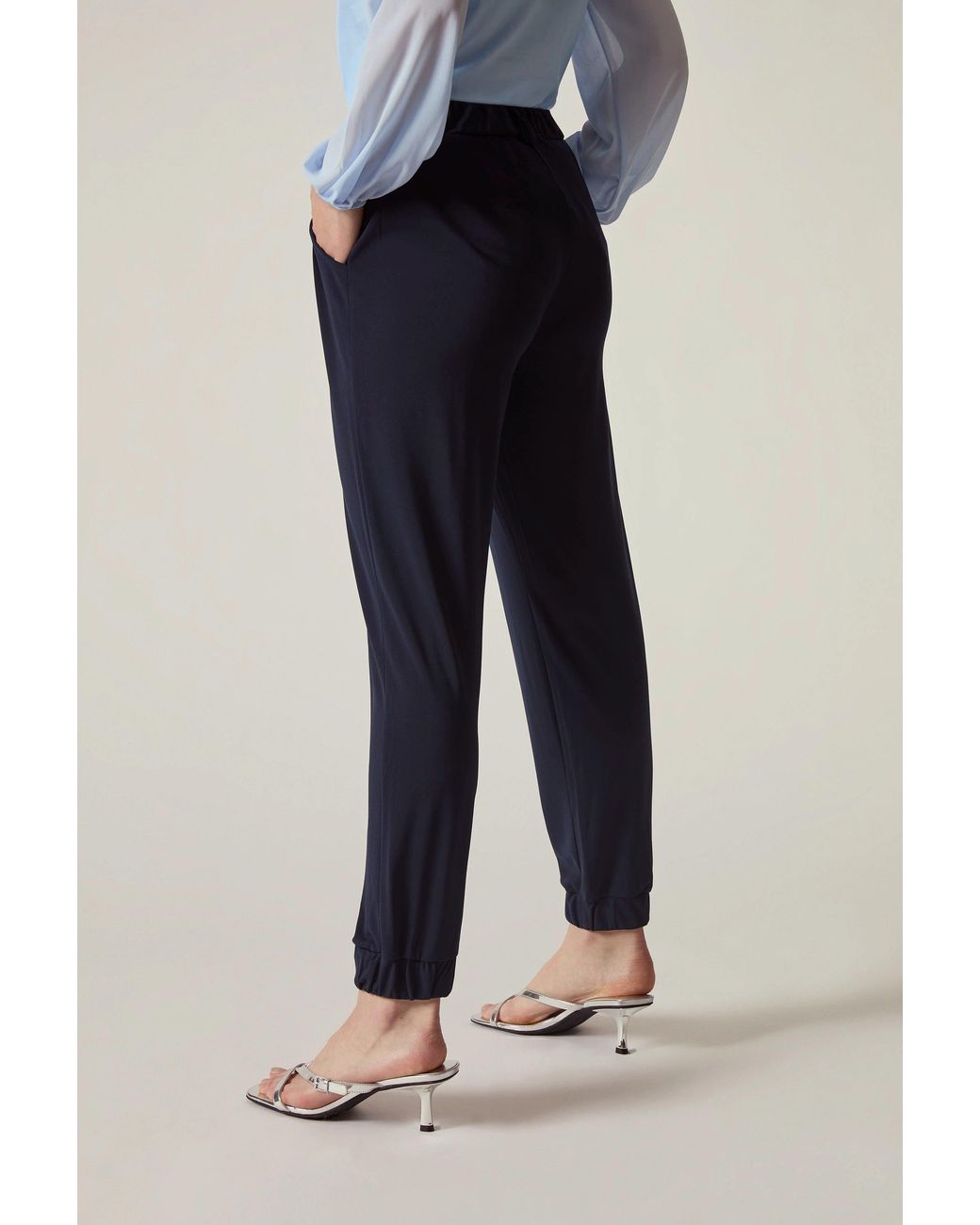 James Lakeland Blue Jersey Jogger Trousers