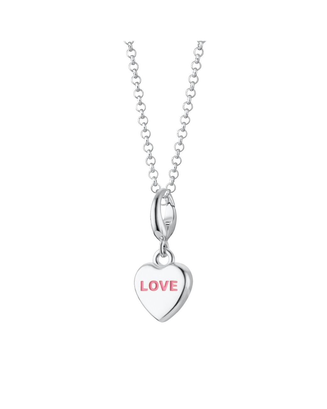 Lily Charmed Metallic Sterling Love Heart Sweet Charm Necklace