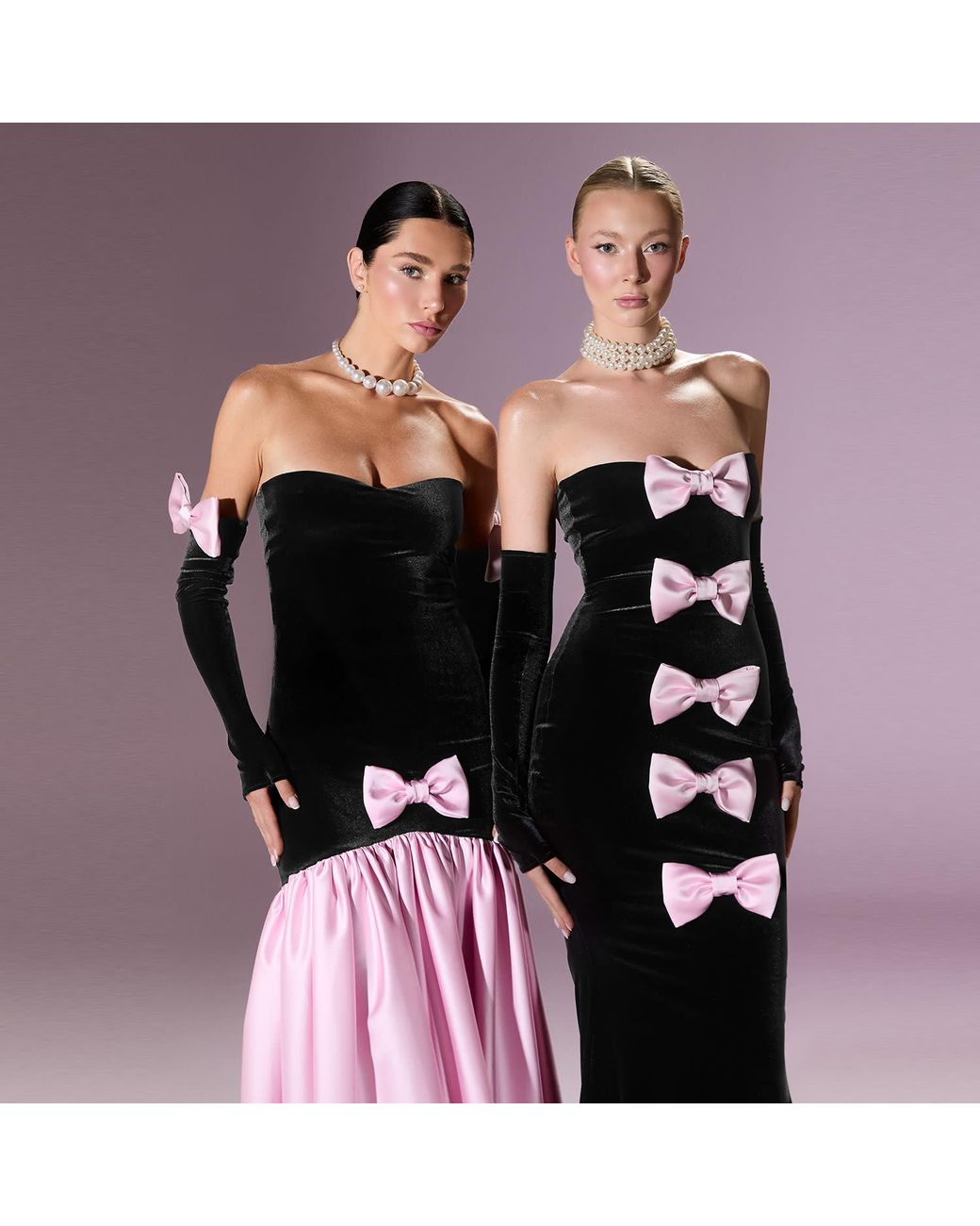 Nur Karaata Pink Marcelline Ribbon Gown