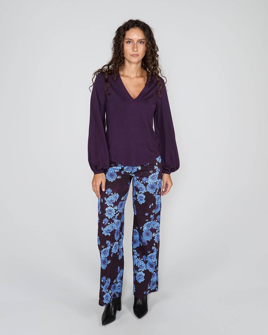 Lords of Harlech Purple Val Long Sleeve V-Neck Shirt