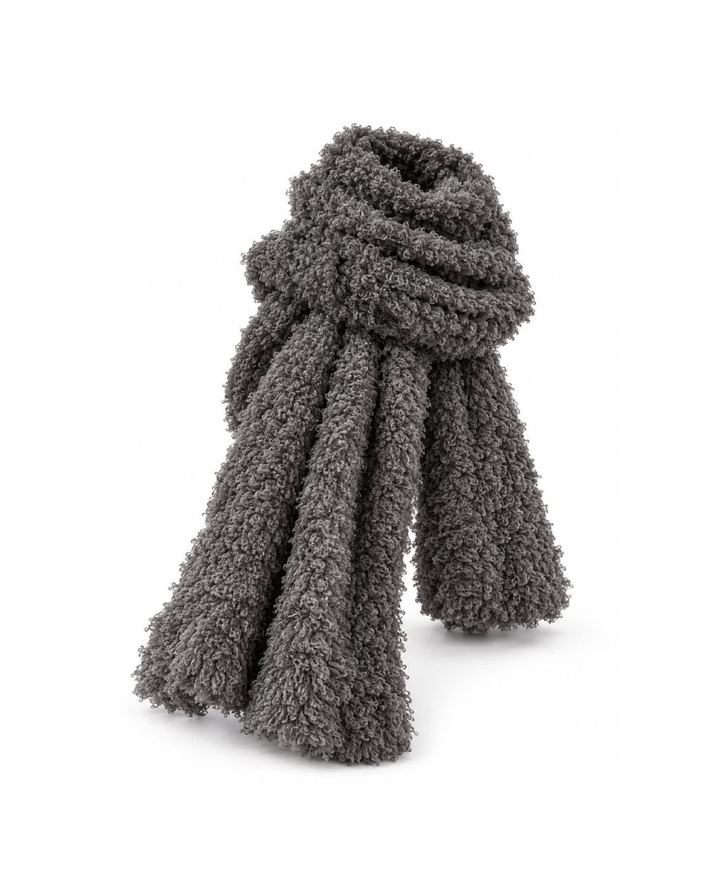 Julia Allert Gray Curly-Textured Long Scarf –