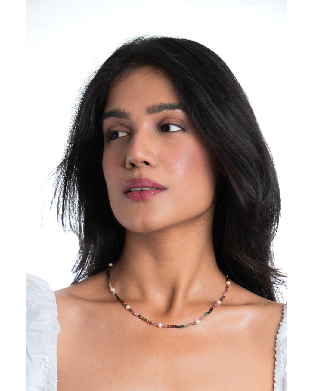 The Link Between White Multi Renaissance Mosaic Vermeil Choker Necklace