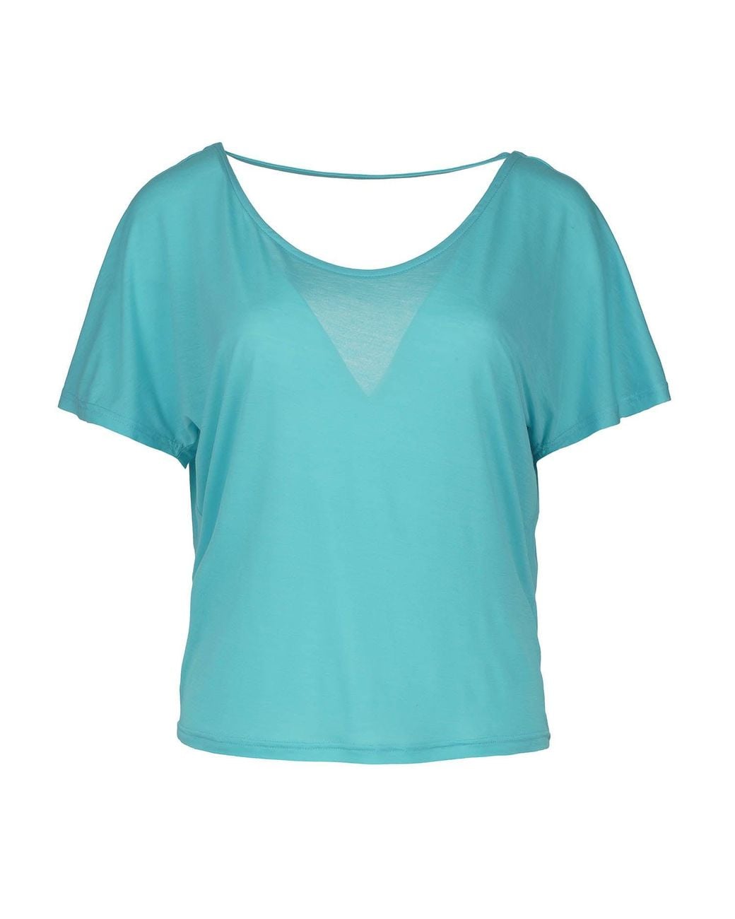 Conquista Blue Drape Back Top