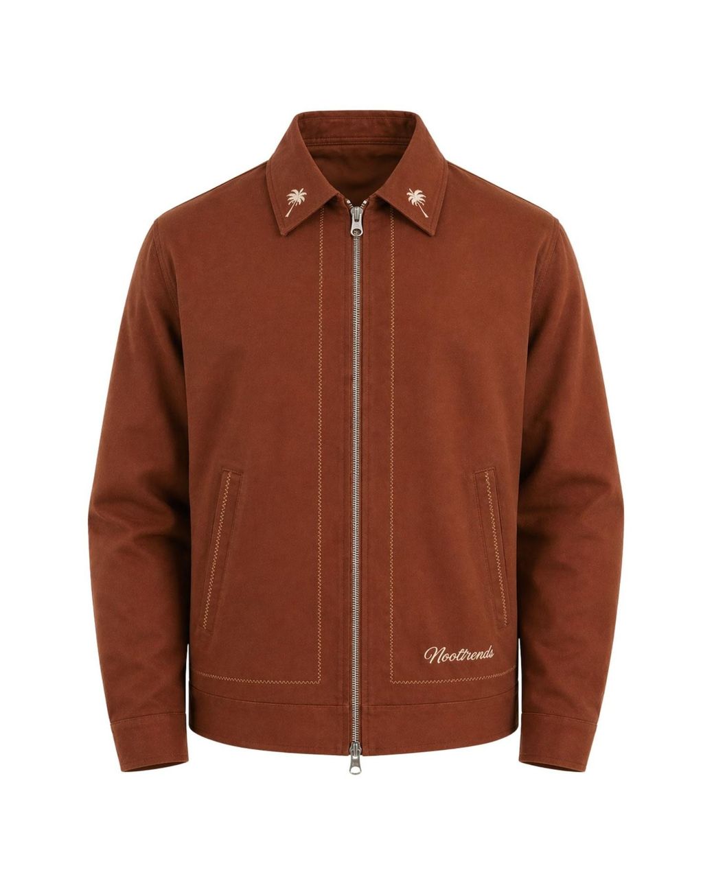 Nooltrends Brown Mocha Palmeraie Embroidered Jacket