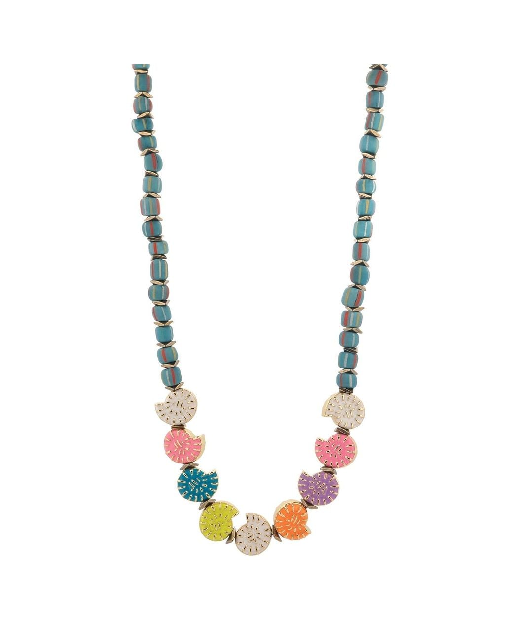 Ebru Jewelry Metallic Aura Seashell Evil Eye Handmade Necklace