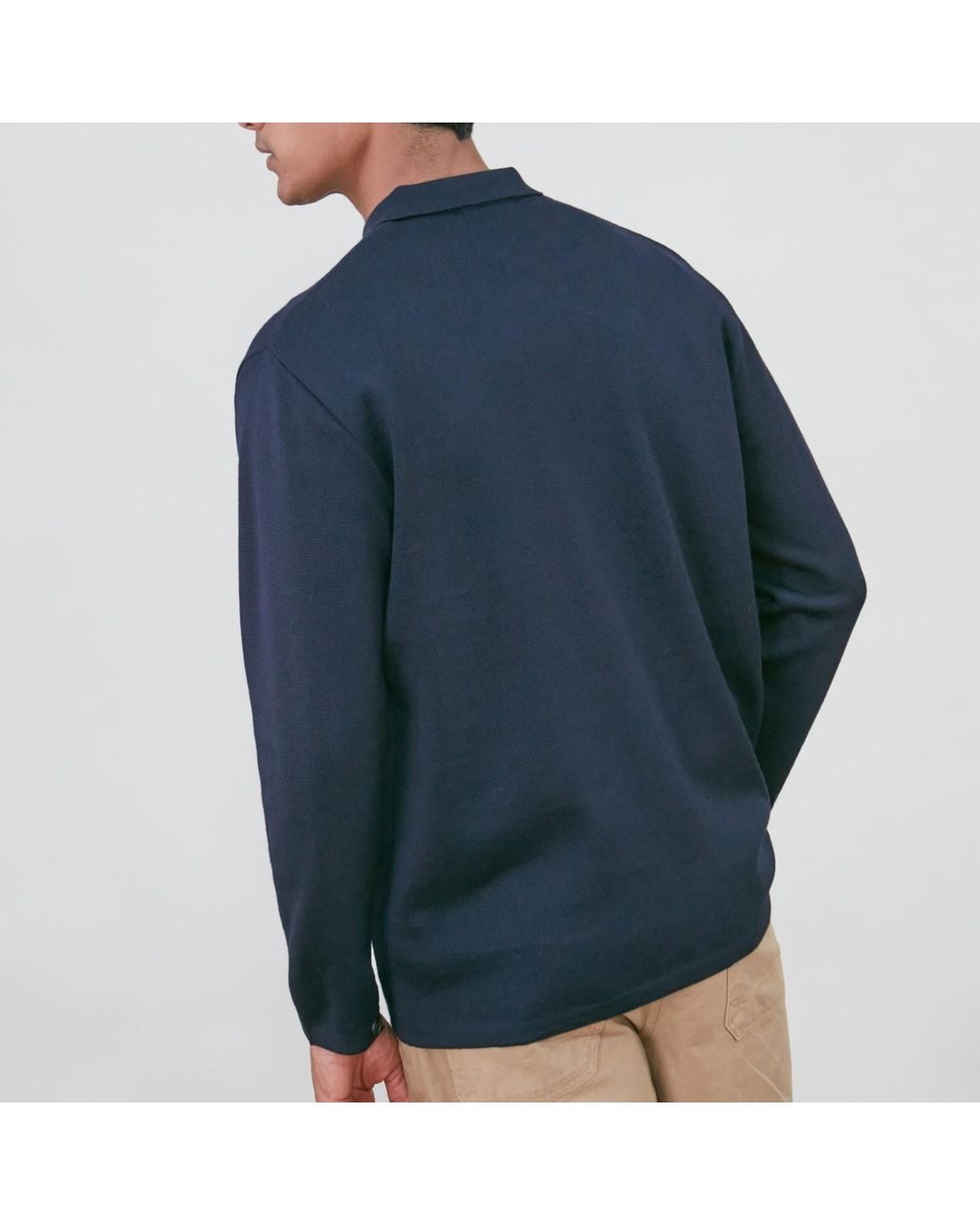Paul James Knitwear Blue Extra Fine Merino Wool Fabrizio Work Shirt for men