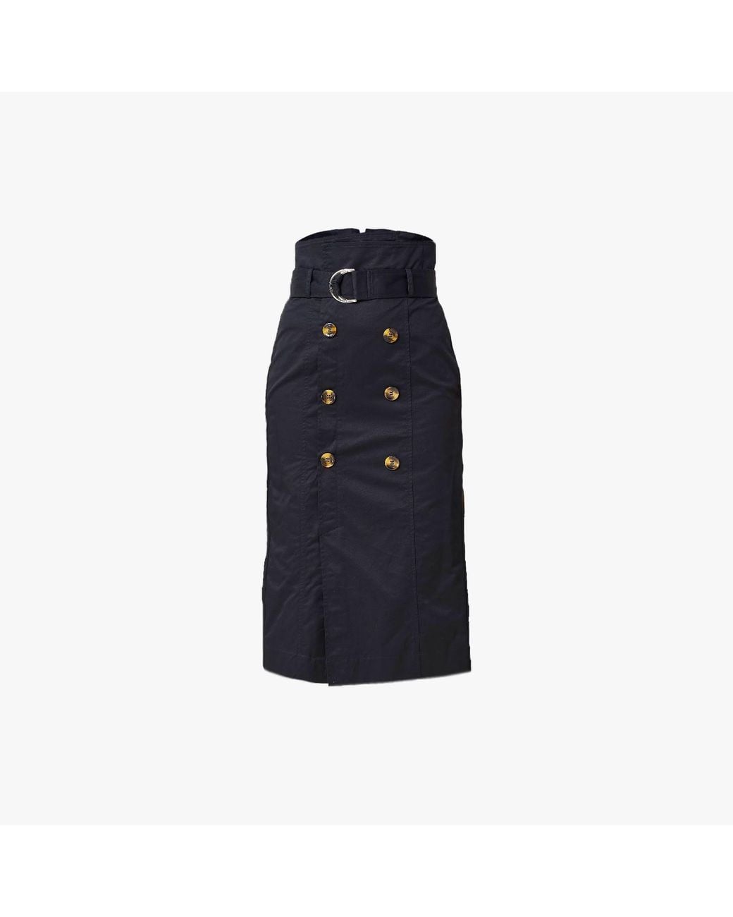 Smart and Joy Blue Straight Double-Breasted Skirt