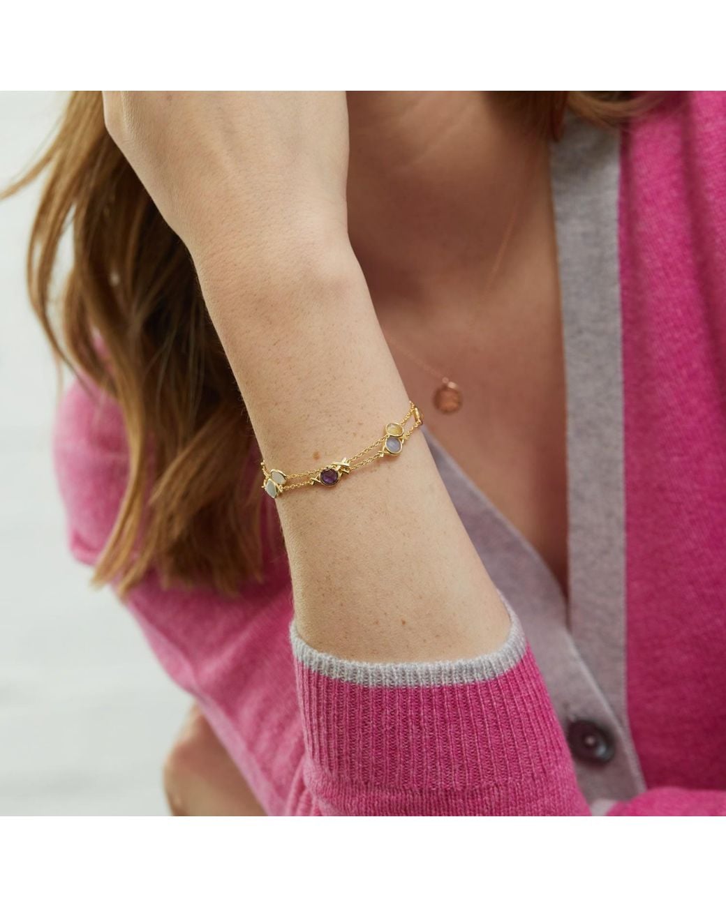Auree Jewellery Metallic Palma Love Gemstone Bracelet
