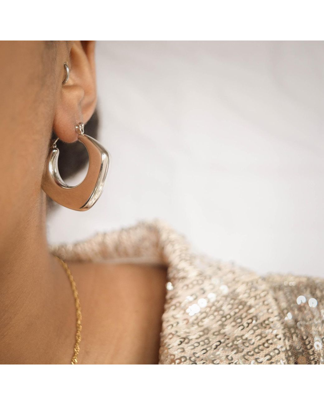Superdivajewellery Metallic Hexagon Earrings